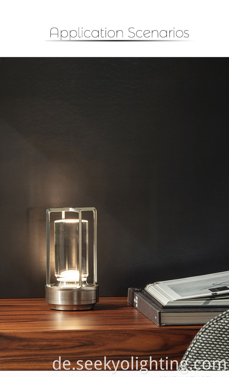 The lamp is made with a crystal or glass body, giving it a stylish and elegant appearance.